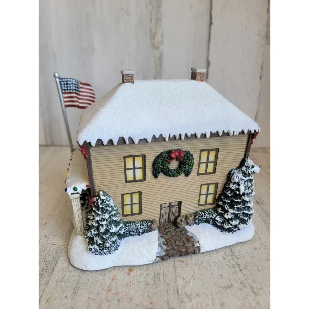 Hawthorne Village Post office Vintage Village accessory Xmas American flag